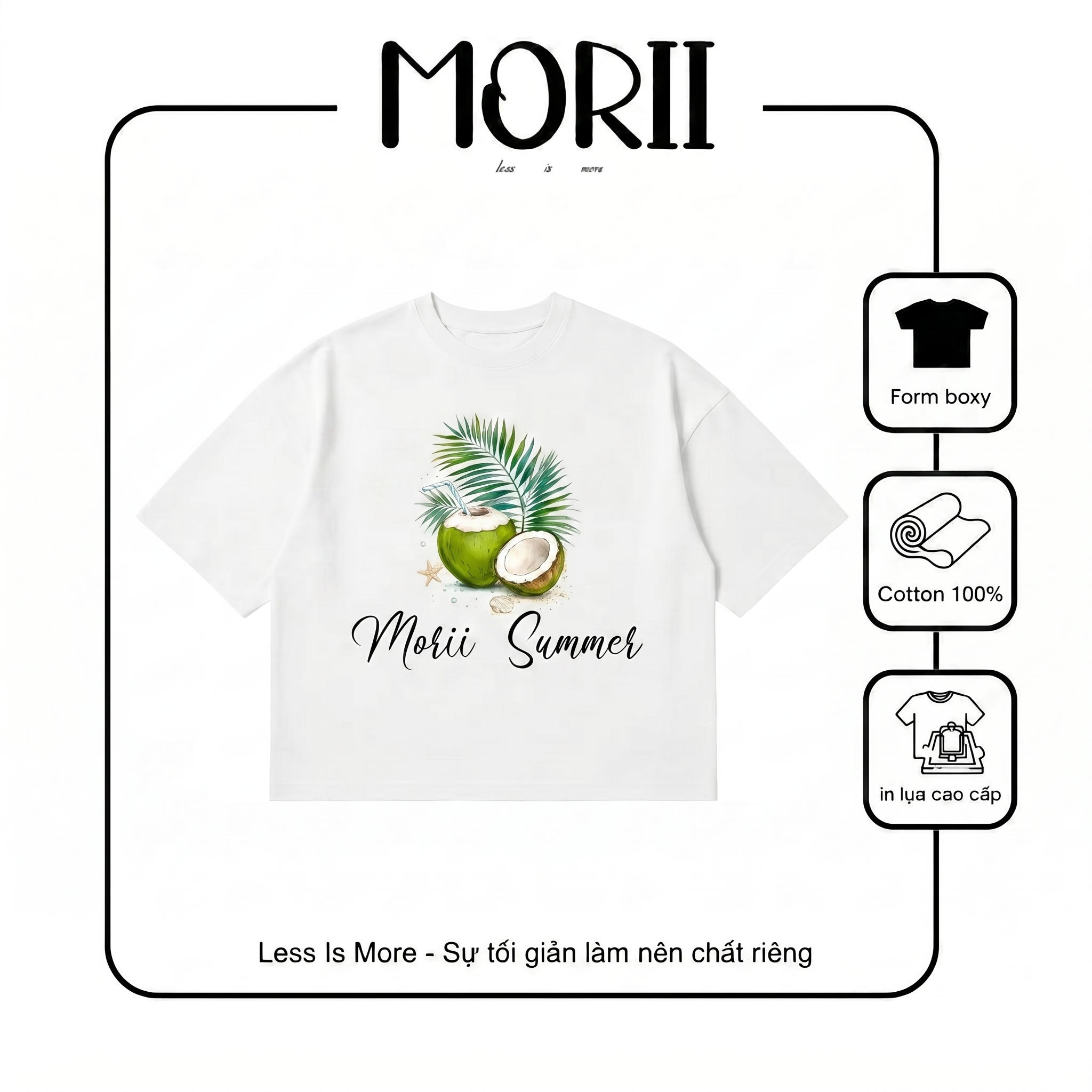 Áo thun boxy tay ngắn MORII Summer