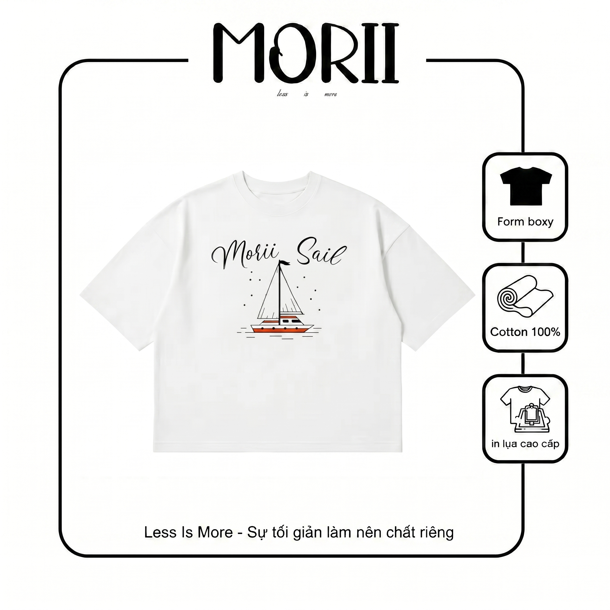 Áo thun boxy tay ngắn MORII Sail