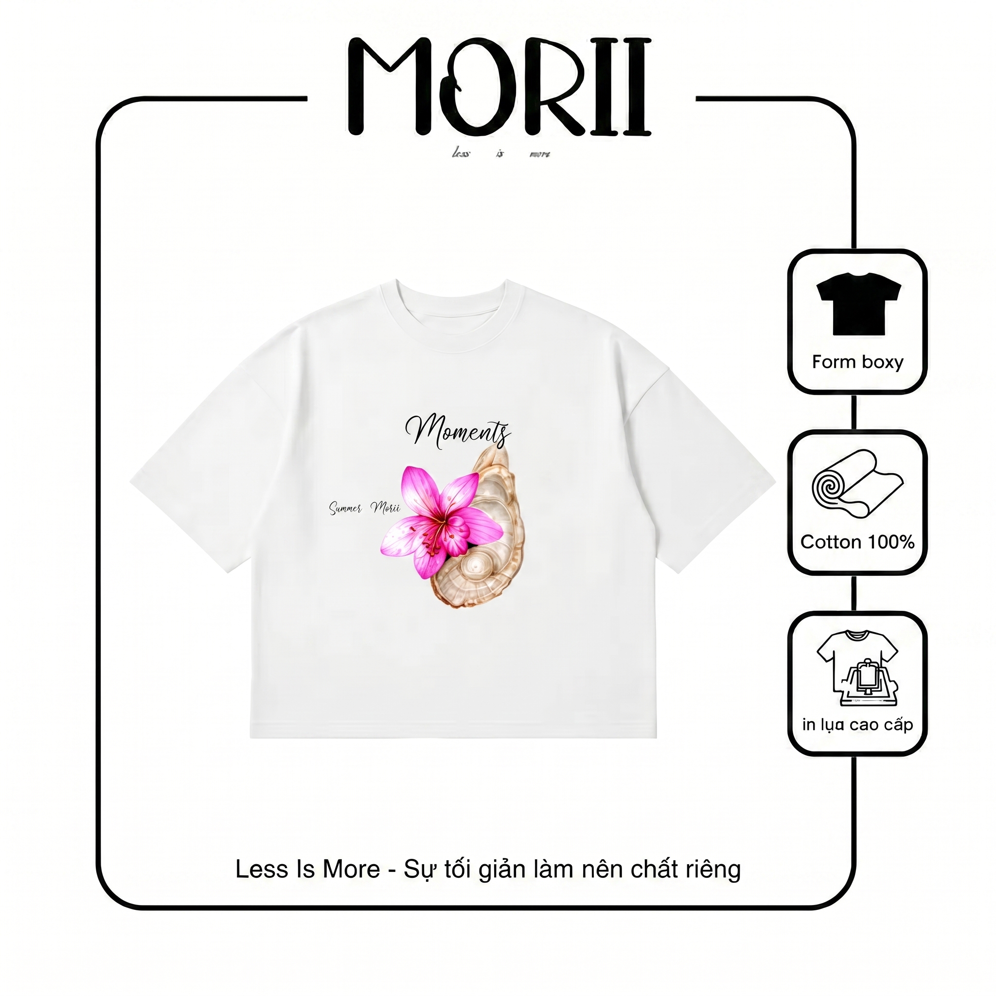 Áo thun boxy tay ngắn MORII Moments